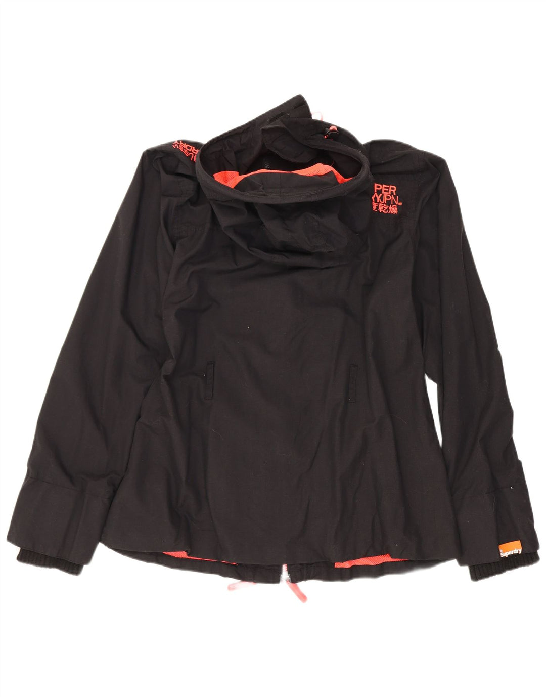 Женская дождевик с капюшоном Superdry The Windmac UK 36, маленький черный полиэстер