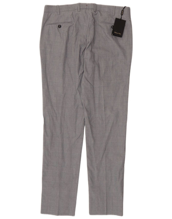 Мужские узкие костюмные брюки Massimo Dutti EU 44, большие W34 L33, серые с узором «гусиные лапки»