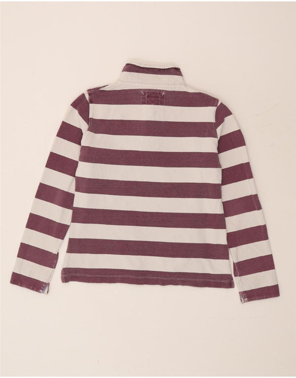 Crew Clothing Womens Zip Neck Sweatshirt Jumper UK 10 Small White Striped
