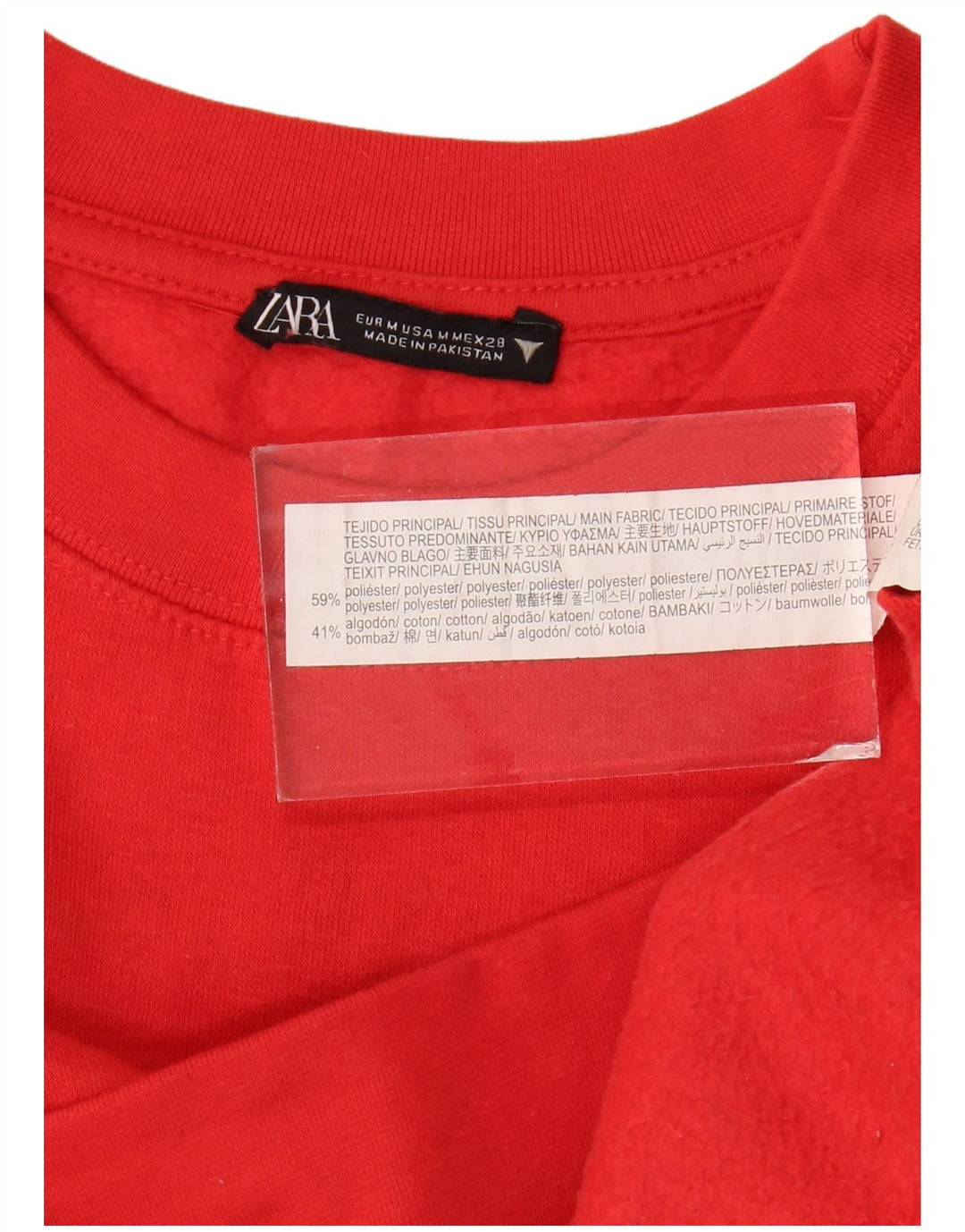 Женский укороченный свитер Zara UK 14, средний красный полиэстер