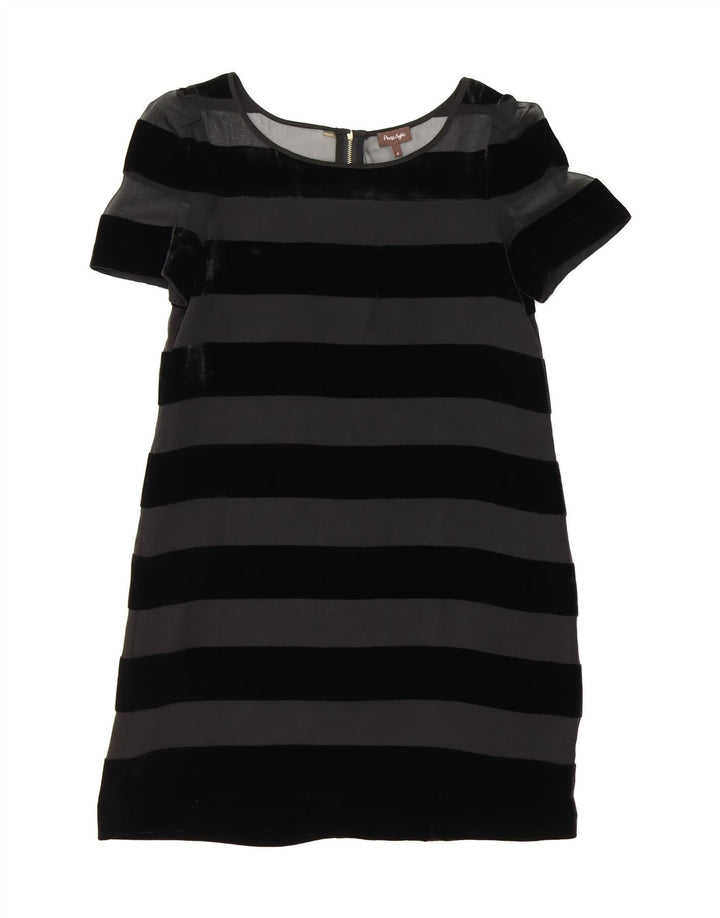 PHASE EIGHT Womens Sheath Dress UK 10 Small Black Striped Viscose Vintage Phase Eight and Second-Hand Phase Eight from Messina Hembry 