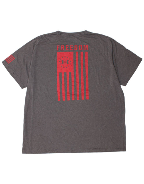 Мужская футболка с рисунком Under Armour Heat Gear, топ 3XL, серая в полоску