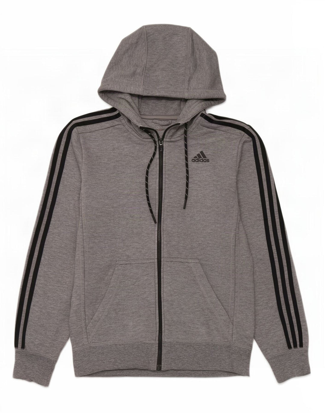 Мужской свитер с капюшоном Adidas Climalite на молнии, маленький серый, из полиэстера с крапинками