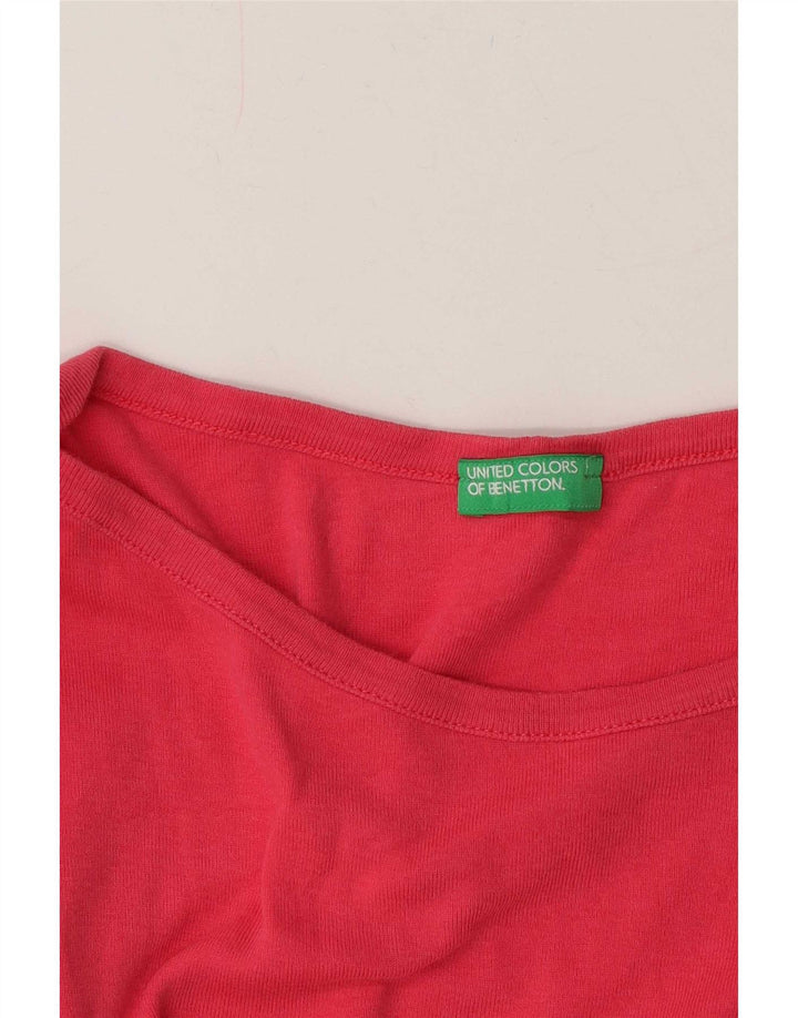 Женский топ Benetton с длинным рукавом UK 12, средний розовый