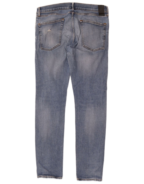 Мужские потертые узкие джинсы Zara EU 46 XL W36 L33 синие