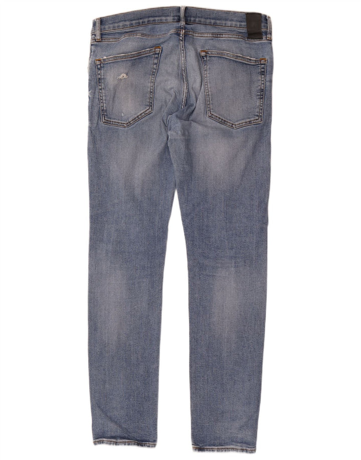 Мужские потертые узкие джинсы Zara EU 46 XL W36 L33 синие