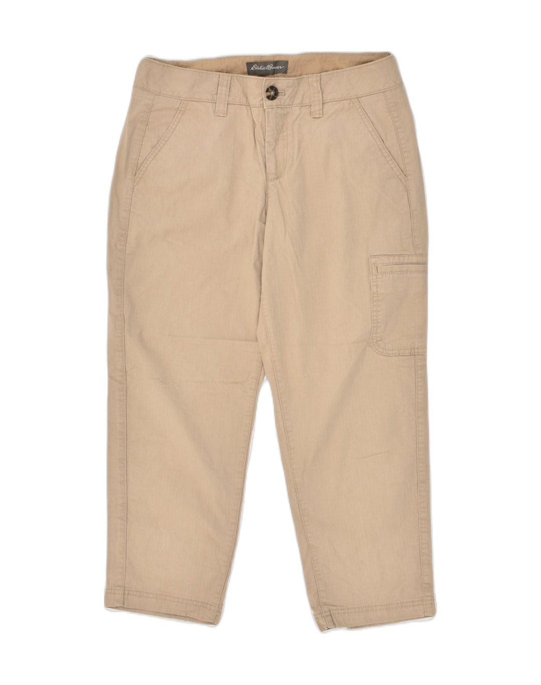 EDDIE BAUER Womens Slim Cropped Trousers US 8 Medium W30 L23  Beige Cotton | Vintage Eddie Bauer | Thrift | Second-Hand Eddie Bauer | Used Clothing | Messina Hembry 