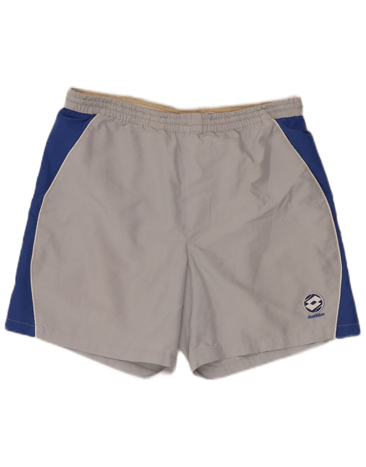Мужские спортивные шорты LOTTO UK 38/40, средний серый полиэстер с цветными блоками