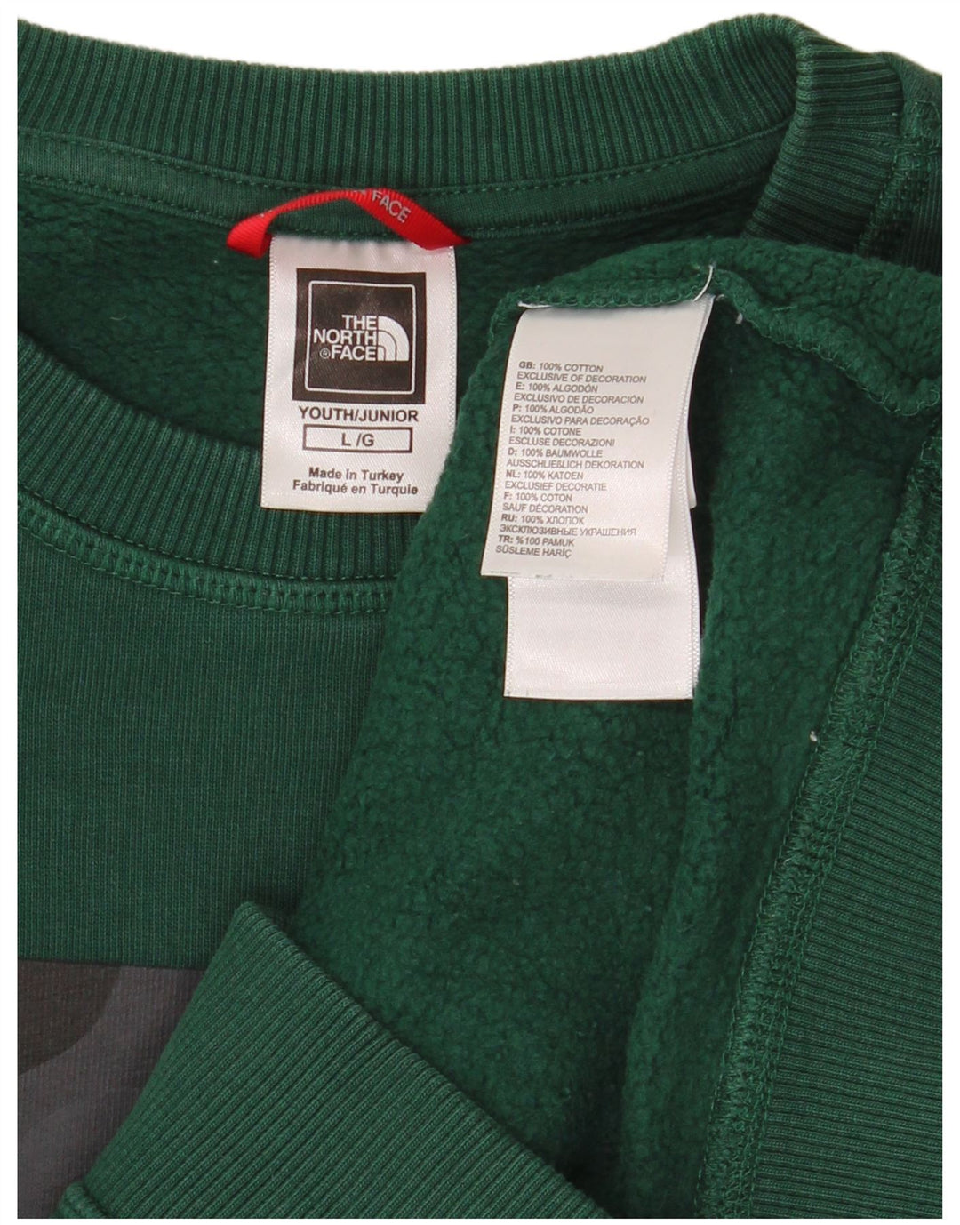 THE NORTH FACE Свитшот с рисунком для мальчиков, 11-12 лет, большой зеленый