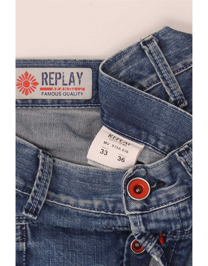 Мужские джинсы Bootcut Replay W33 L36, синие, хлопок