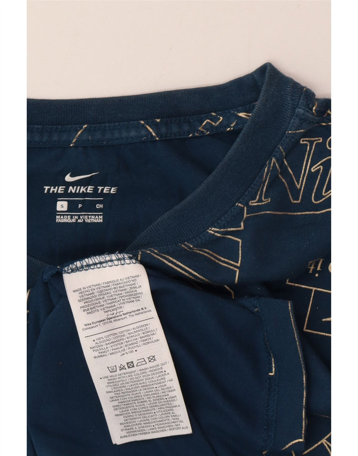 Мужская футболка с графическим рисунком Nike, маленький темно-синий хлопок