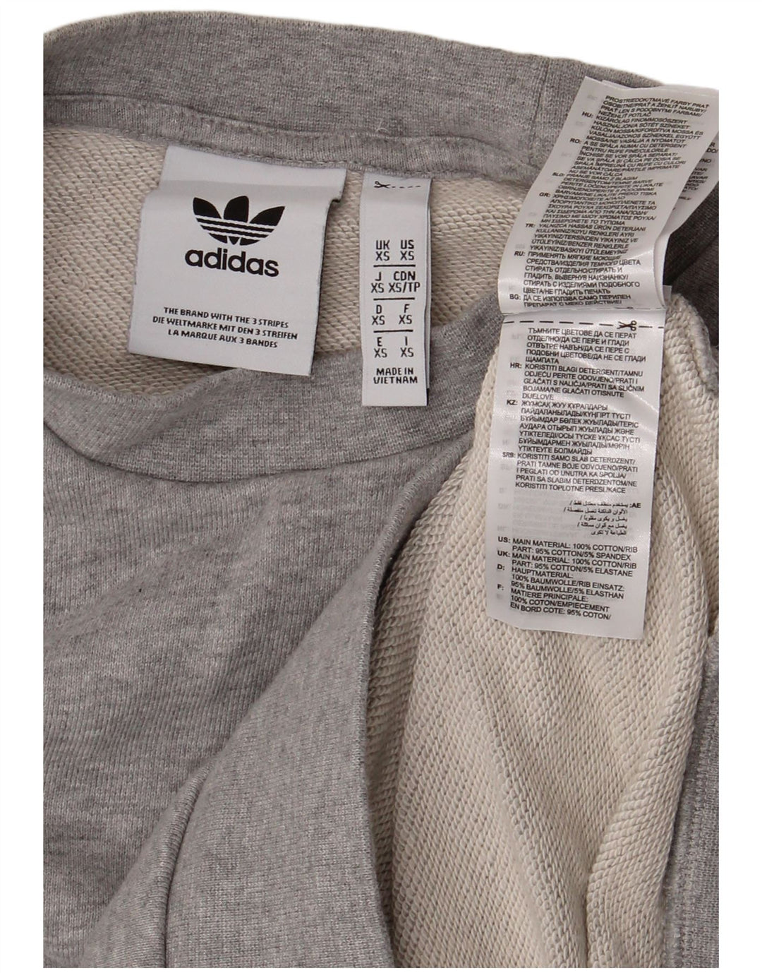 Мужской свитшот с рисунком ADIDAS XS, серый хлопок