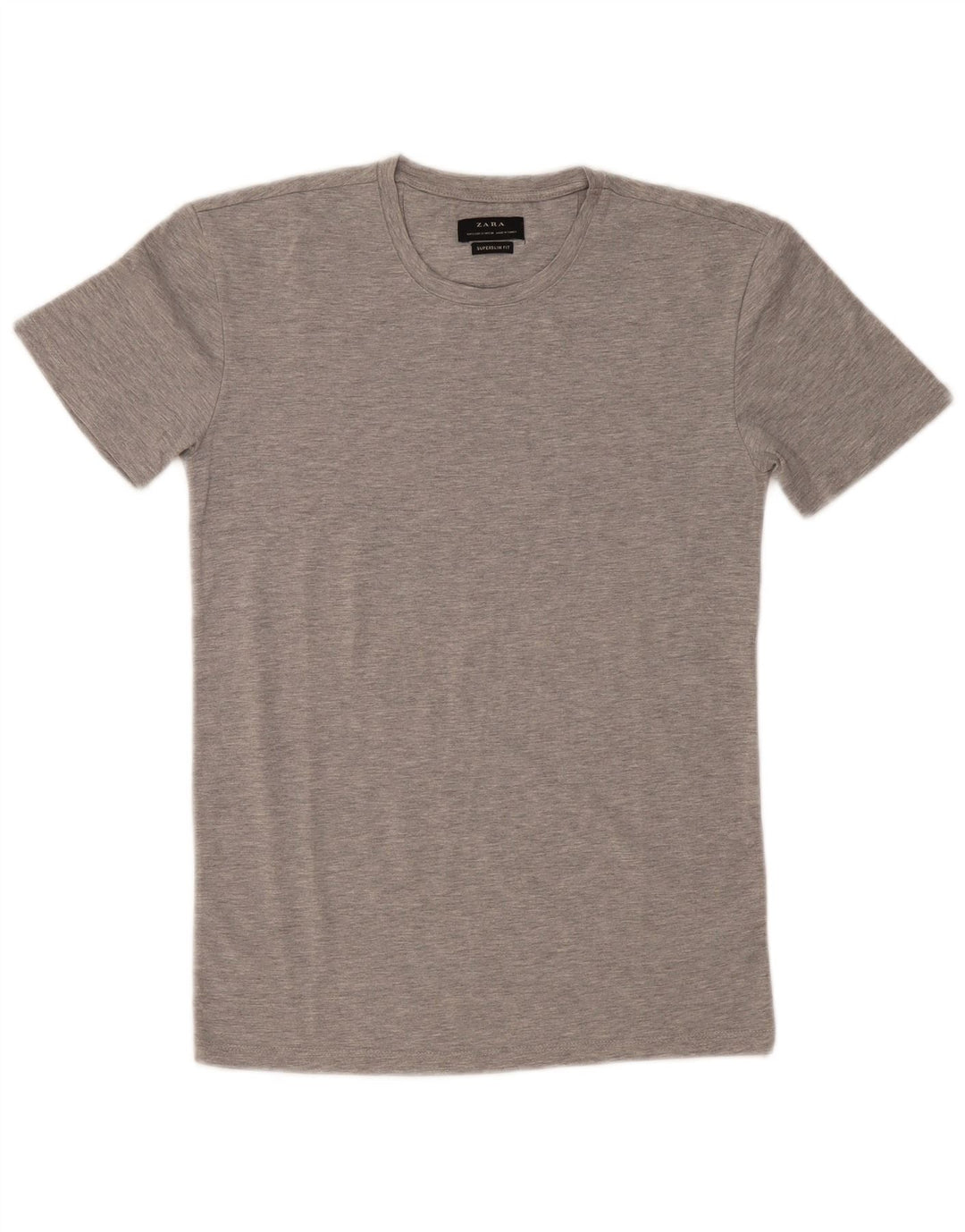 Мужская футболка Super Slim Fit Zara, маленький серый в крапинку