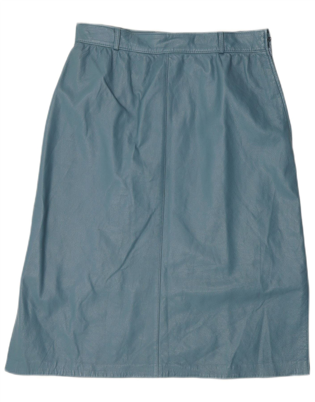 Винтажная женская кожаная юбка W28, средний синий