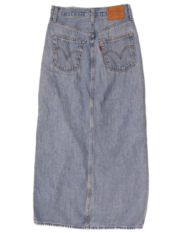 Женская джинсовая юбка Levi's с высокой талией W24 XS, синяя, хлопок