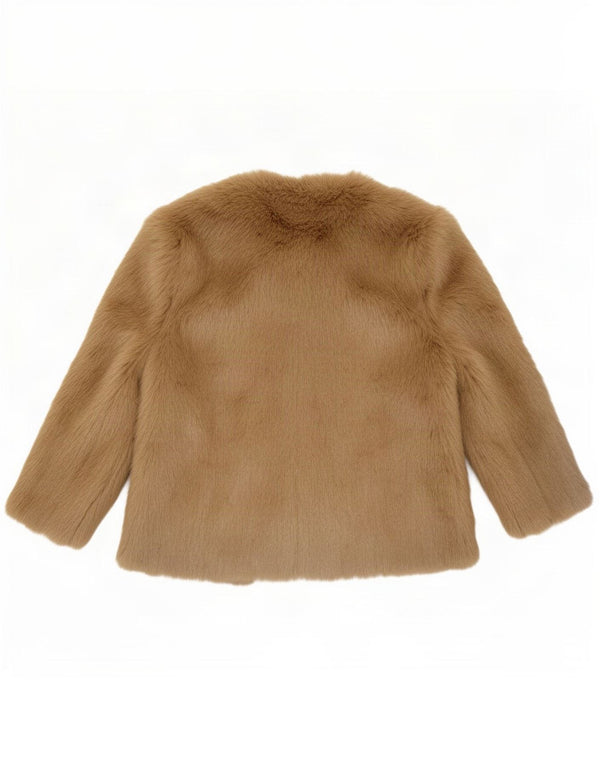 Женская куртка из искусственного меха Zara с рукавом 3/4 UK 12, средний коричневый акрил