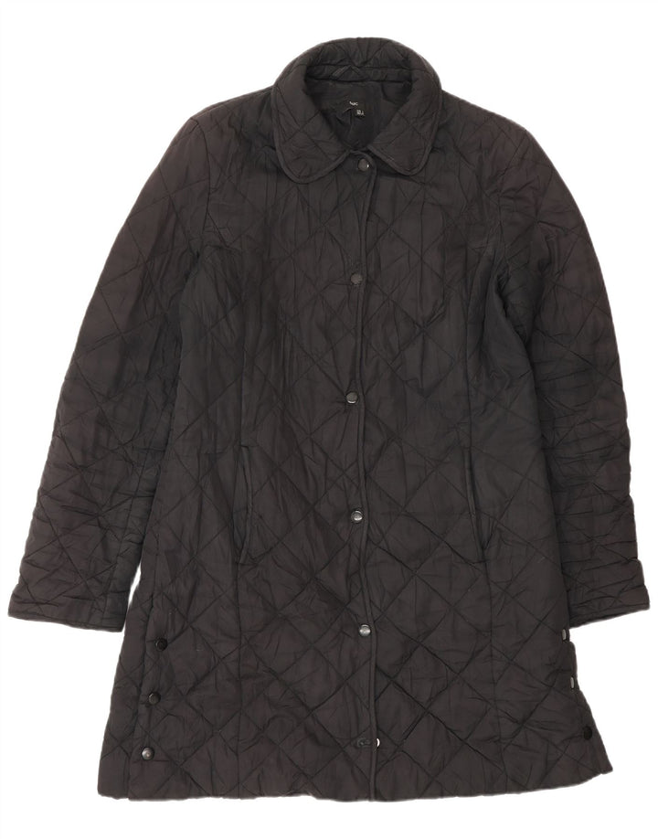 Женское стеганое пальто Zara UK 16, большое черное