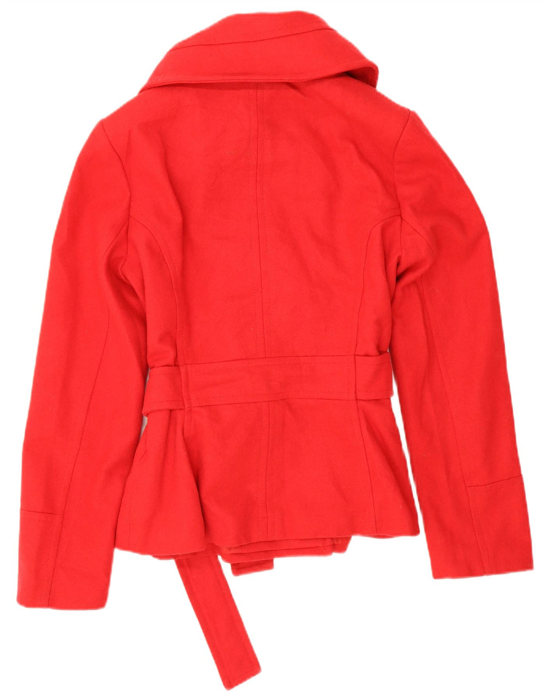 Женское короткое полупальто Zara UK 16, большая красная шерсть