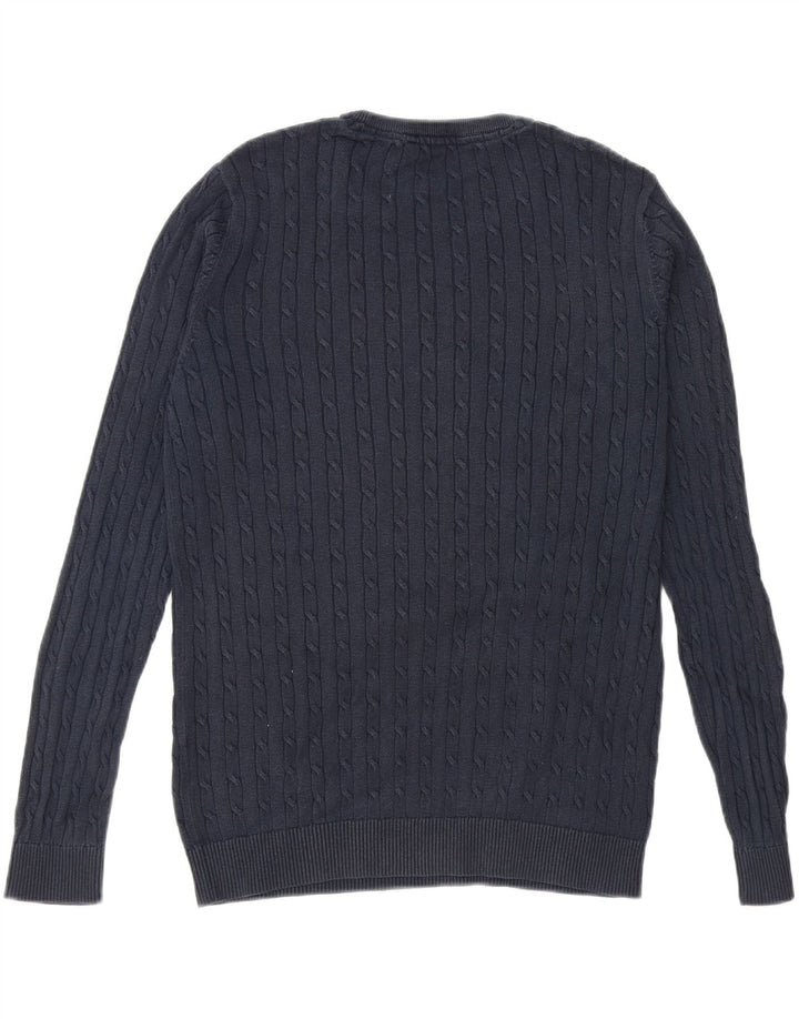 JACK & JONES Mens Crew Neck Jumper Sweater Medium Navy Blue Cotton Vintage Jack & Jones and Second-Hand Jack & Jones from Messina Hembry 