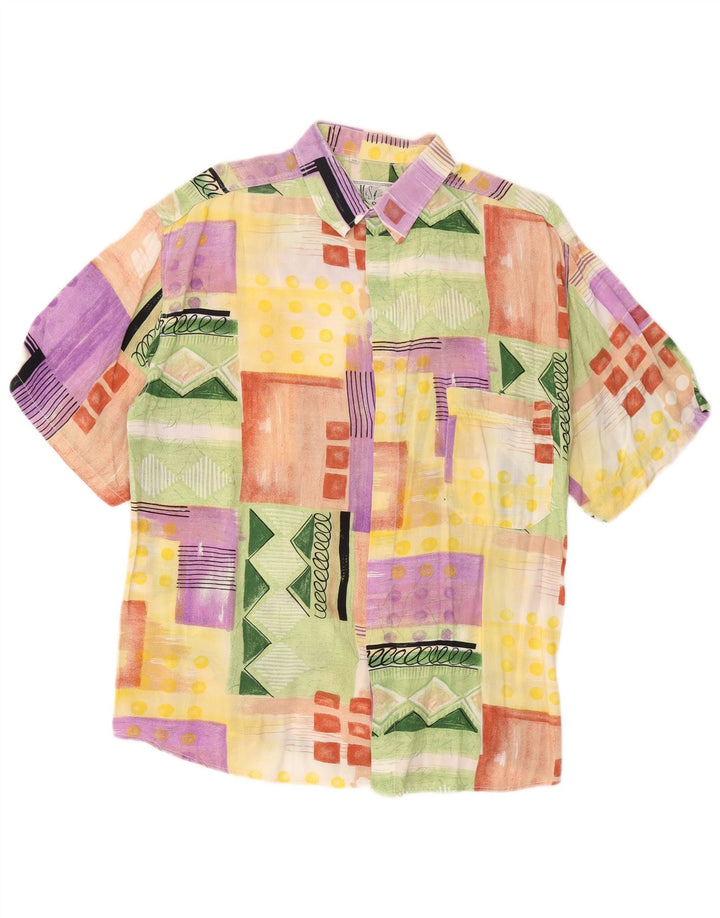 Мужская рубашка с коротким рукавом VINTAGE, средний разноцветный пэчворк