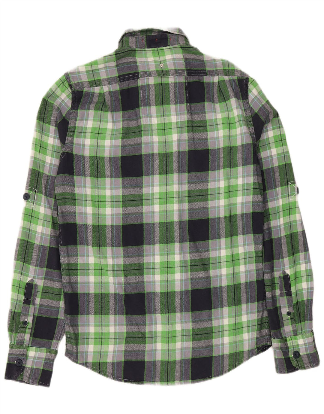 SUPERDRY Мужская фланелевая рубашка маленького размера, зеленая клетка, хлопок