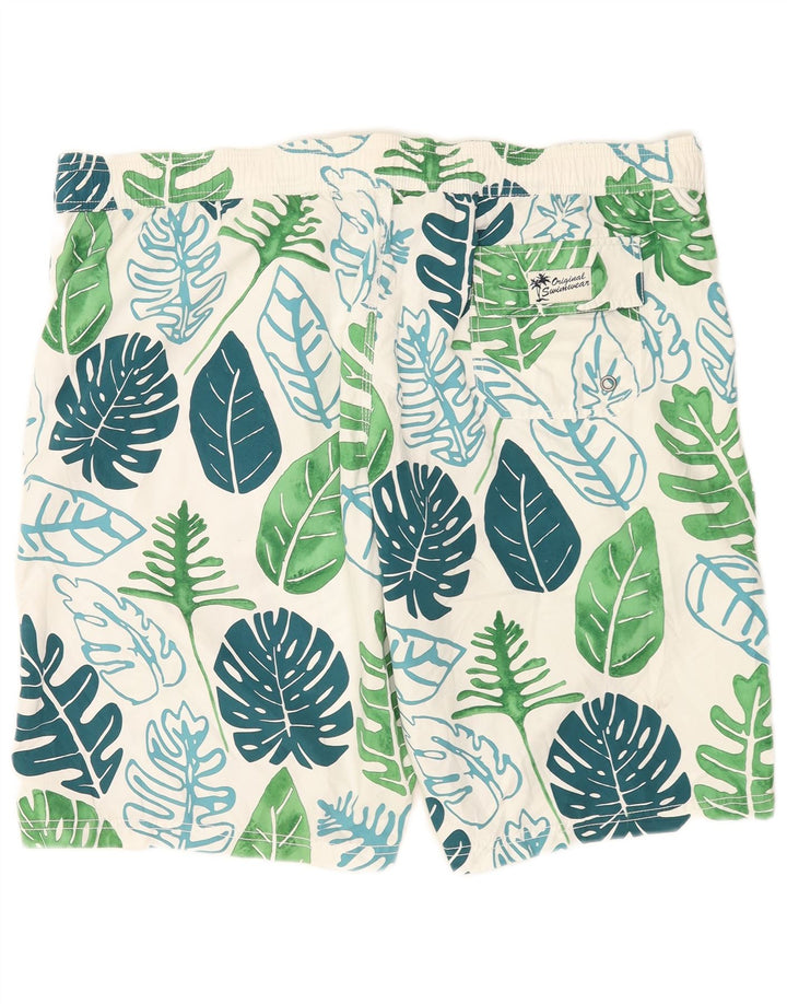 Мужские шорты для плавания Marks & Spencer Blue Harbour 2XL, белые с цветочным принтом