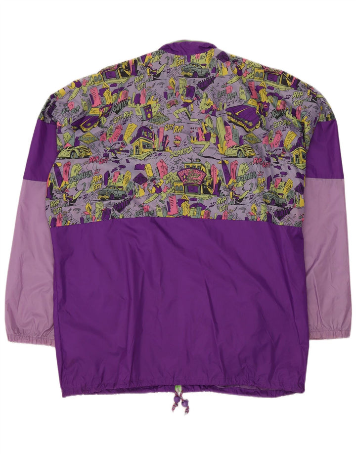Мужская дождевик свободного покроя J JEANTEX UK 40, большой фиолетовый с цветными блоками