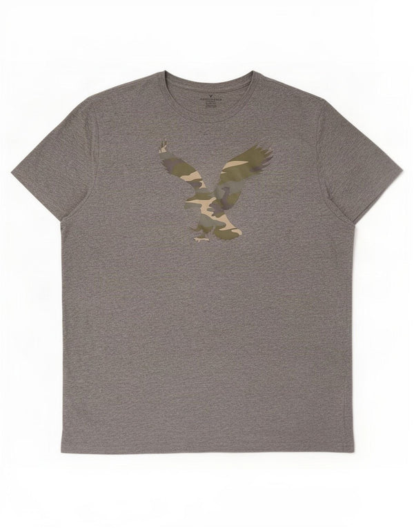 Мужская футболка с рисунком American Eagle, 2XL, серый хлопок