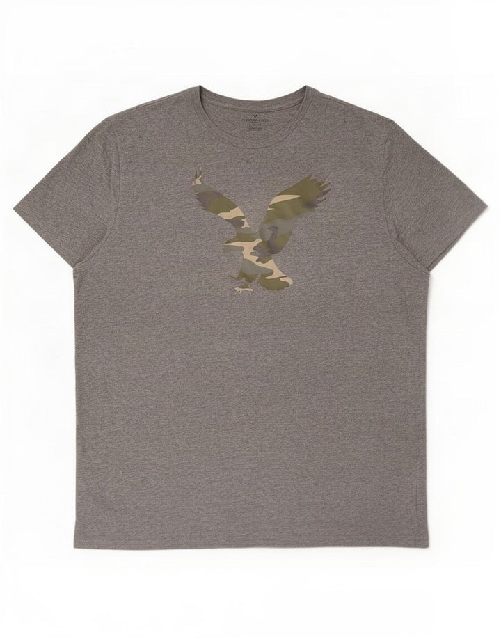 Мужская футболка с рисунком American Eagle, 2XL, серый хлопок