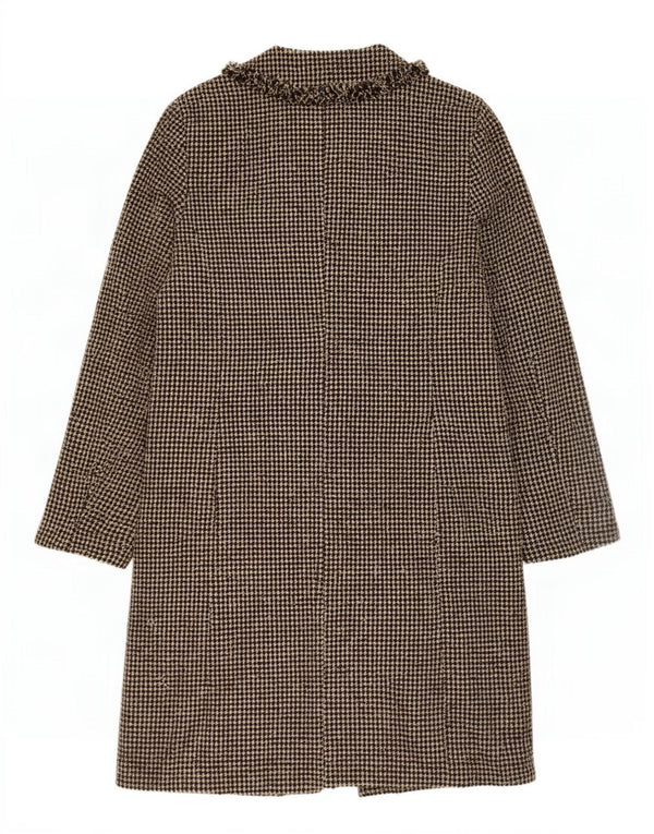 Женское пальто Quin And Donnelly UK 18 XL, коричневое акрил с узором «гусиные лапки»