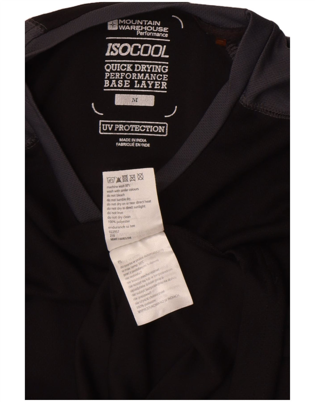 Мужская футболка Mountain Warehouse IsoCool, средний черный, с цветными блоками
