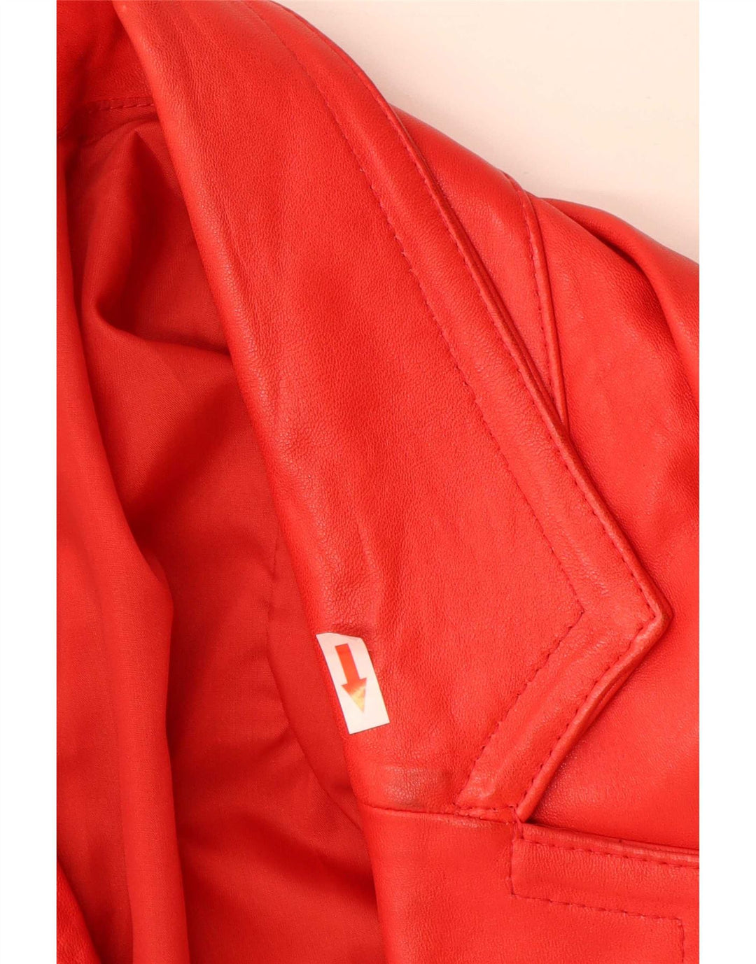Винтажное женское кожаное пальто оверсайз UK 18 XL, красное