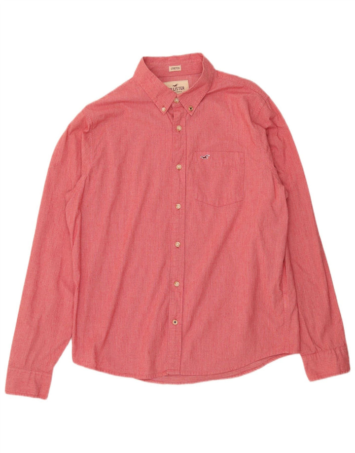 Рубашка мужская HOLLISTER XL красная, хлопок
