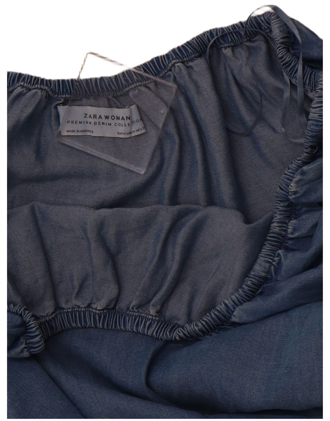 Женский топ с открытыми плечами с рукавом 3/4 ZARA UK 12, средний синий цвет