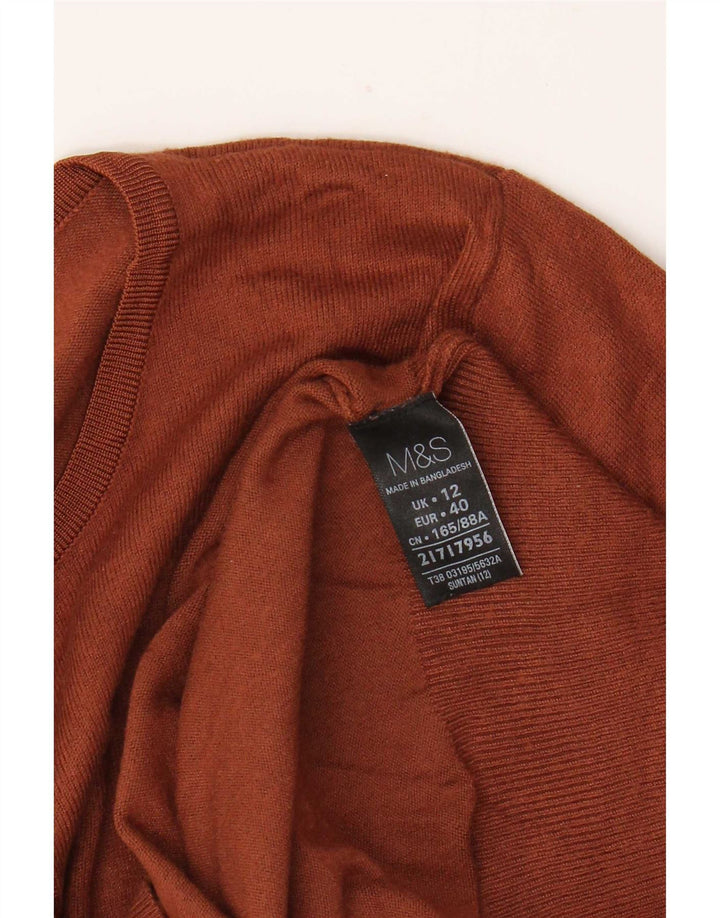 Женский кардиган Marks & Spencer UK 12, средний коричневый вискоза