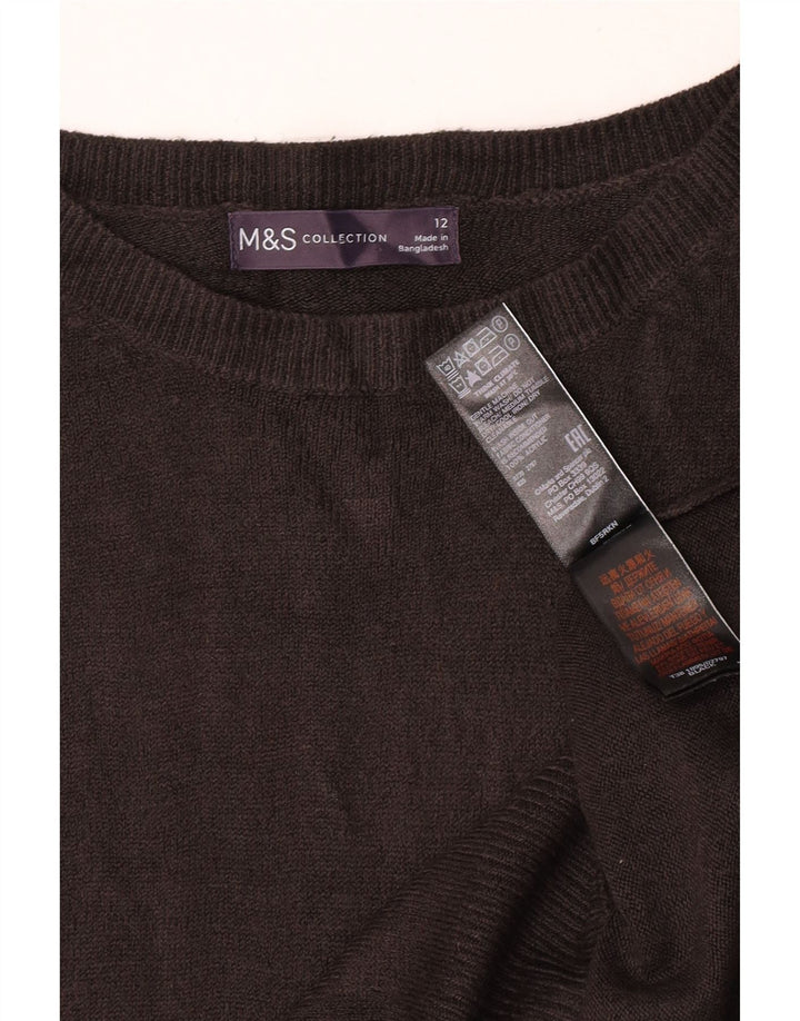 Женский джемпер с вырезом «лодочка» Marks & Spencer UK 12, средний черный акрил