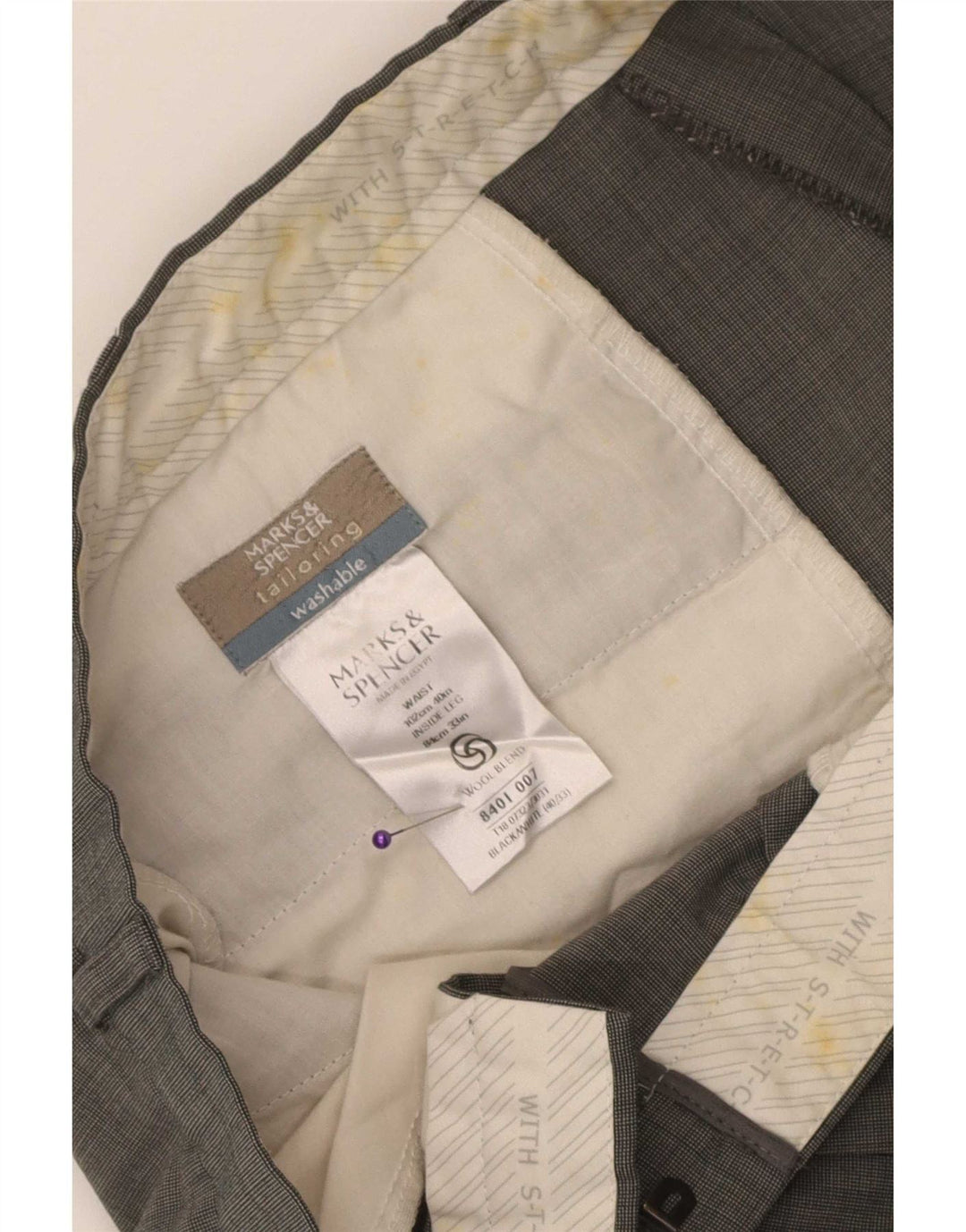 Мужские костюмные брюки Marks & Spencer W40 L33 черные из полиэстера