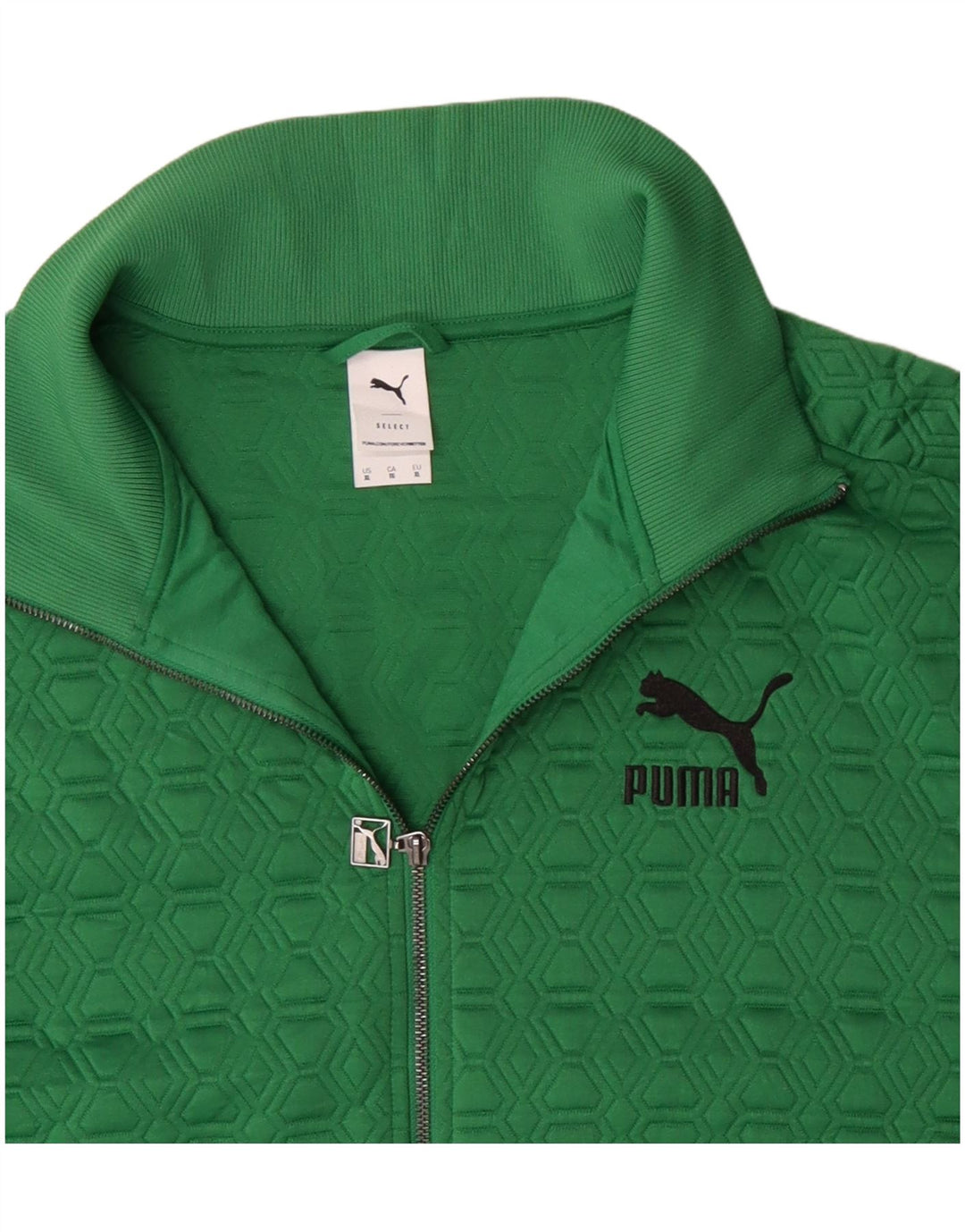 Мужской спортивный костюм Puma, верхняя куртка XL, зеленый полиэстер с геометрическим рисунком