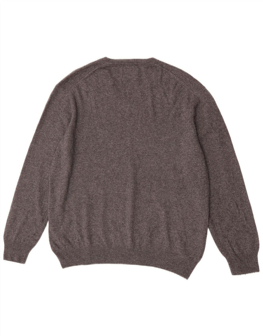 Мужской джемпер с v-образным вырезом Marks & Spencer Blue Harbour, XL, серый, шерстяной
