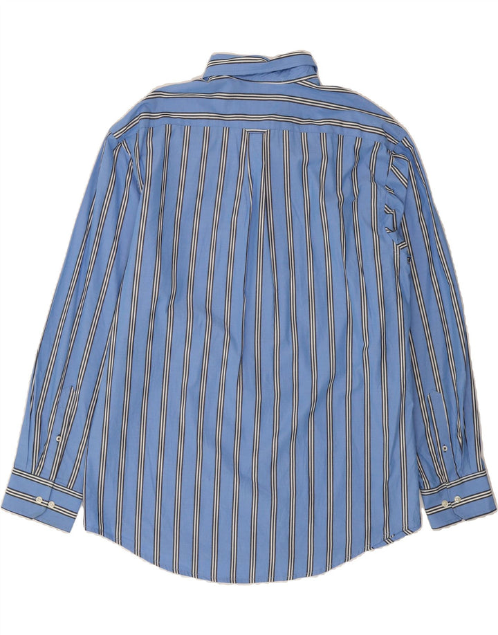 IZOD Mens Shirt XL Blue Striped Cotton Vintage Izod and Second-Hand Izod from Messina Hembry 
