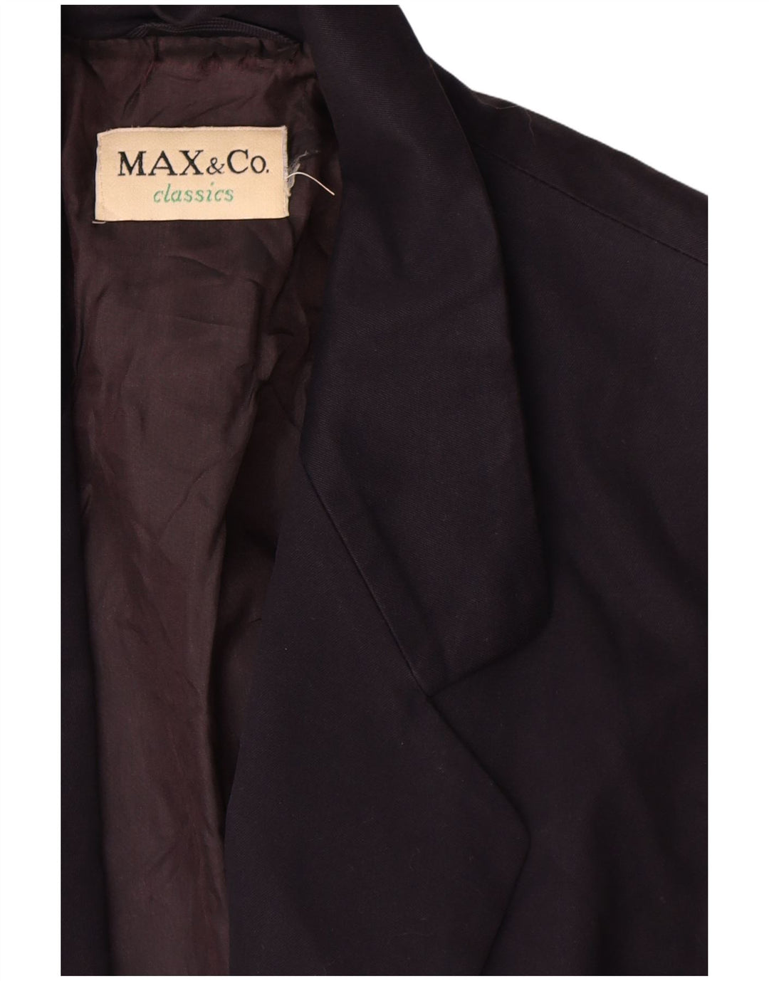 Женский пиджак Max & Co. на 2 пуговицах, Великобритания 12, средний темно-синий, хлопковый