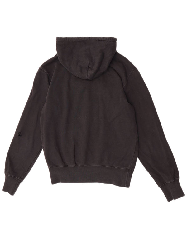 Champion Mens Graphic Hoodie Jumper Small Black Cotton