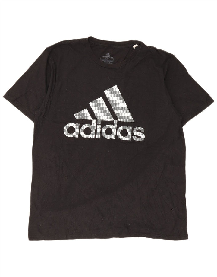 Мужская футболка с рисунком Adidas, большая черная
