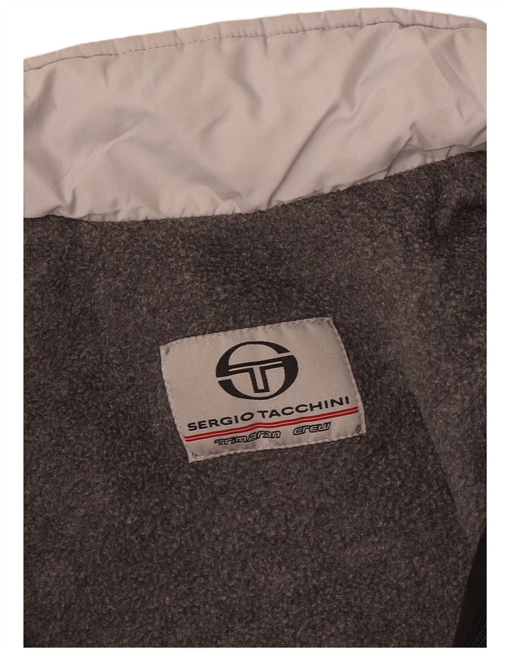 Мужская ветровка Sergio Tacchini UK 36 маленькая черная с цветными блоками