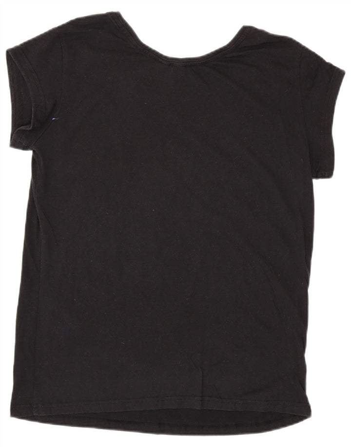 ADIDAS Womens Graphic T-Shirt Top UK 14 Medium Black