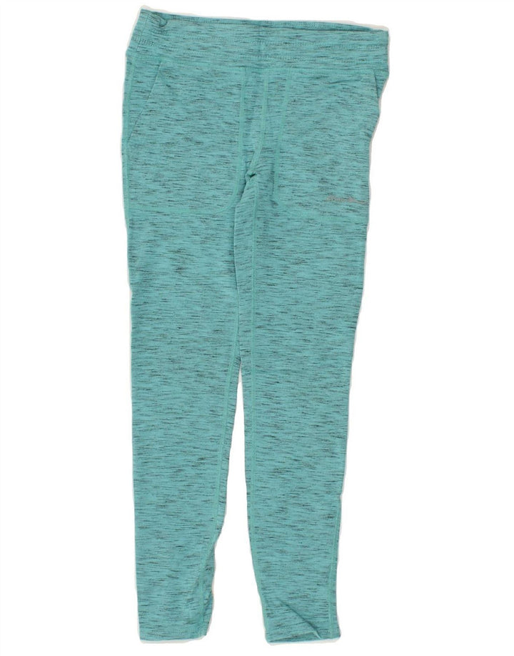 EDDIE BAUER Girls Leggings 10-11 Years Medium  Turquoise Flecked Rayon Vintage Eddie Bauer and Second-Hand Eddie Bauer from Messina Hembry 