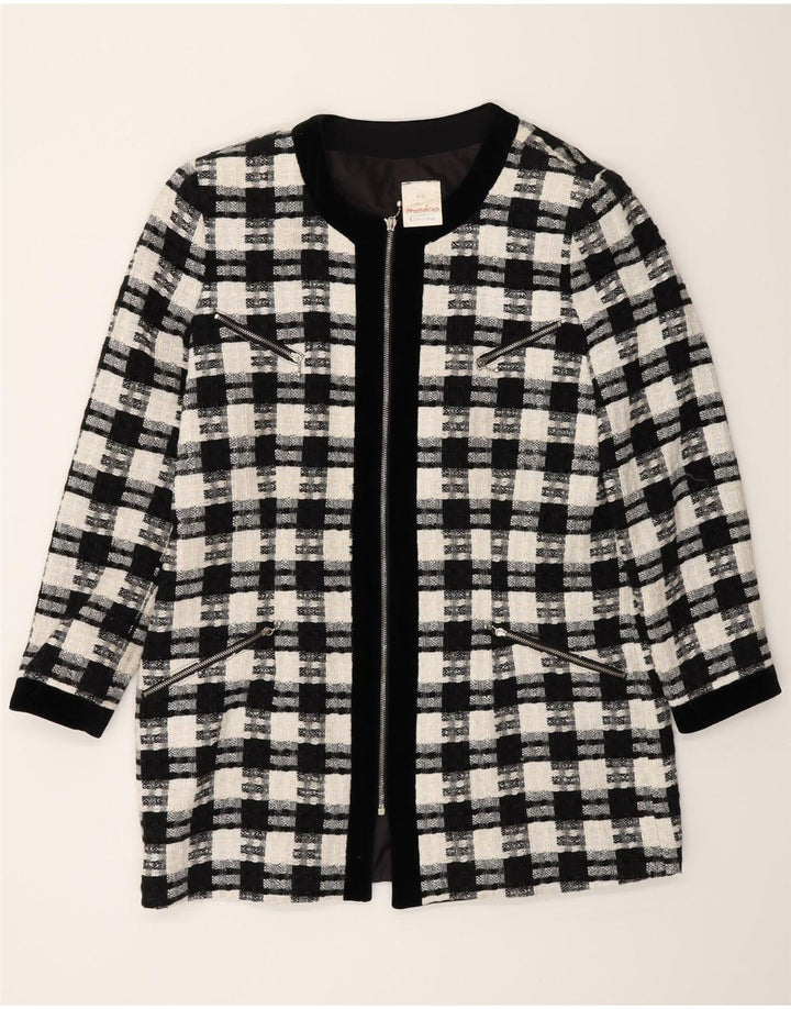 Женский удлиненный пиджак Meico EU 42, большой черный полиэстер в клетку