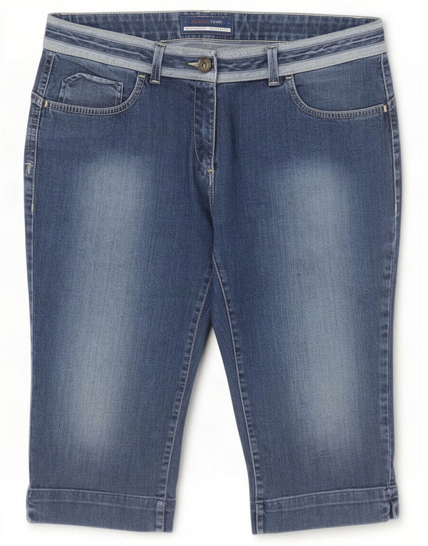 Trussardi Женские джинсовые шорты-бермуды, большие W32, синие
