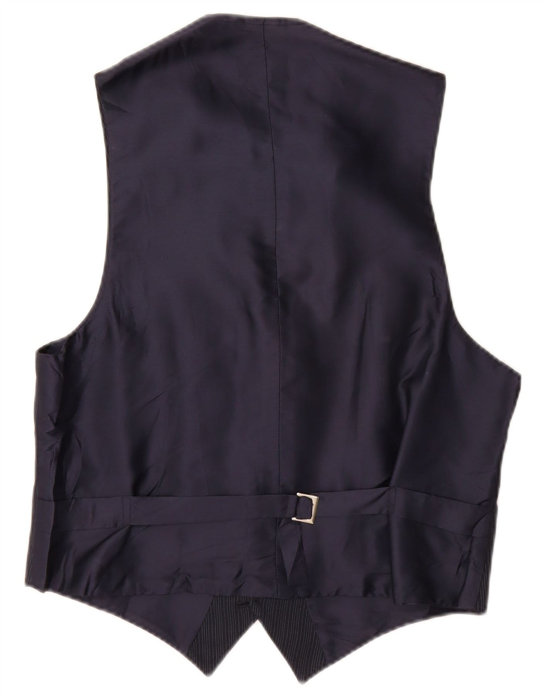 Винтажный мужской жилет маленький темно-синий в тонкую полоску