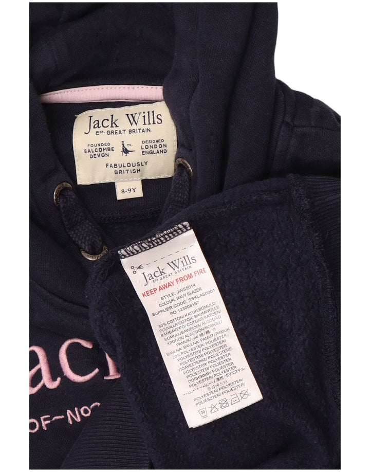 Джемпер с капюшоном JACK WILLS для девочек 8–9 лет, темно-синий, хлопок